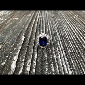 Sterling Silver Synthetic Sapphire Ring